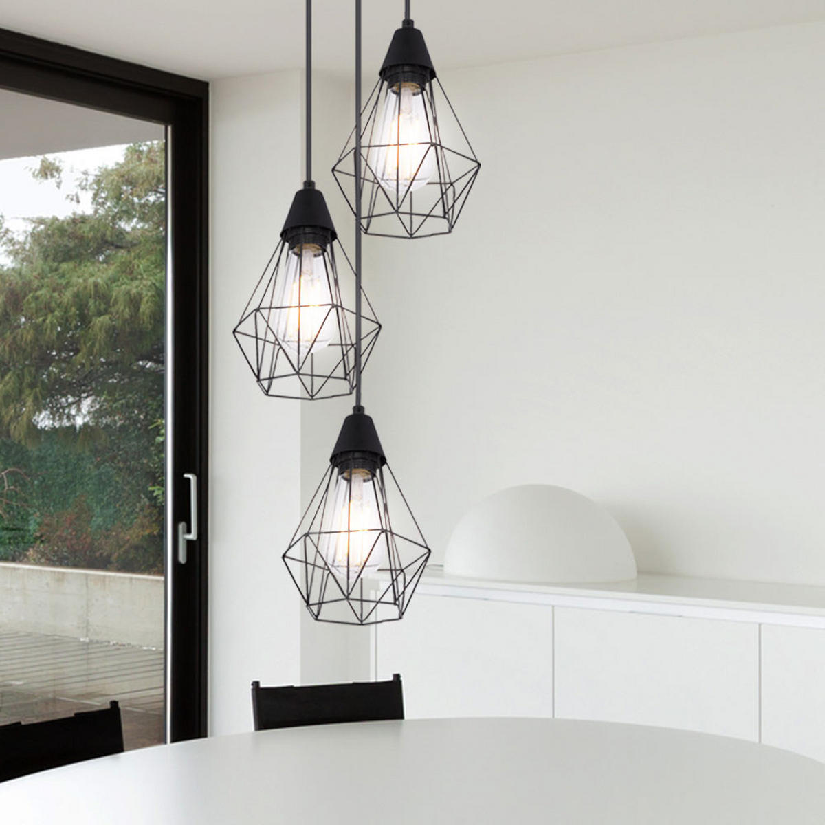 LED HÄNGELEUCHTE Metall Schwarz - Schwarz, Metall (29/29/120cm) - Globo Lighting