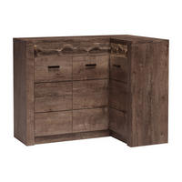 ECKKOMMODE Indianapolis I-15 Standardausführung 131 x 103,5 x 42 cm Esche dunkel - Dunkelbraun, Holzwerkstoff/Metall (131/103.5/42cm) - Koseto