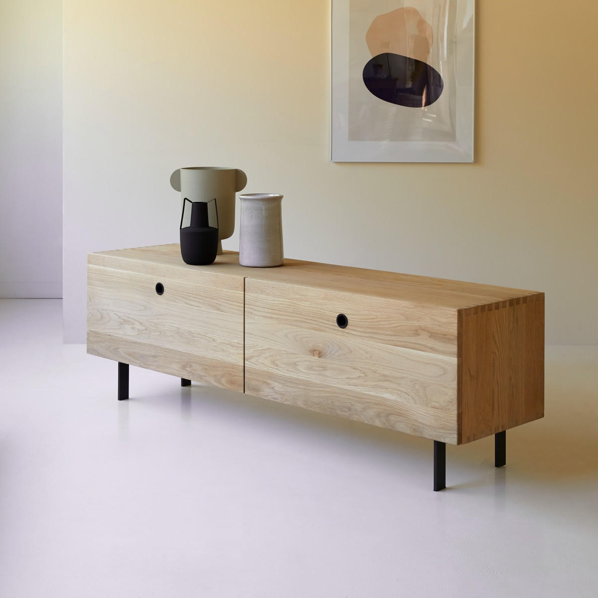 TV-SCHRANK Jeanne Natur aus Eiche - Naturfarben, Holz (160/50/40cm) - Tikamoon
