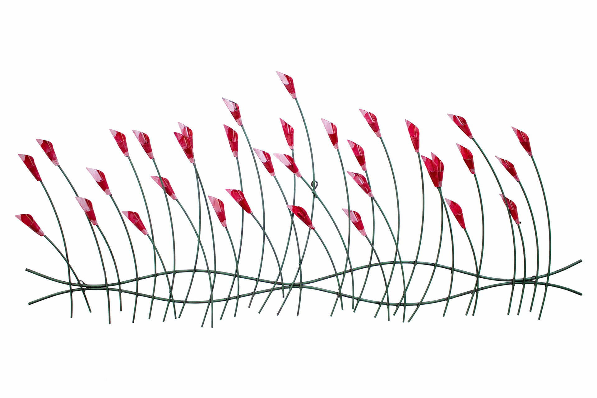 WANDDEKO Rot 123/55 cm - Rot/Grün, Metall (1.7/55/5cm) - KUNSTLOFT