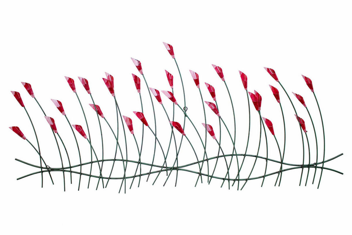 WANDDEKO Rot 123/55 cm - Rot/Grün, Metall (1.7/55/5cm) - KUNSTLOFT