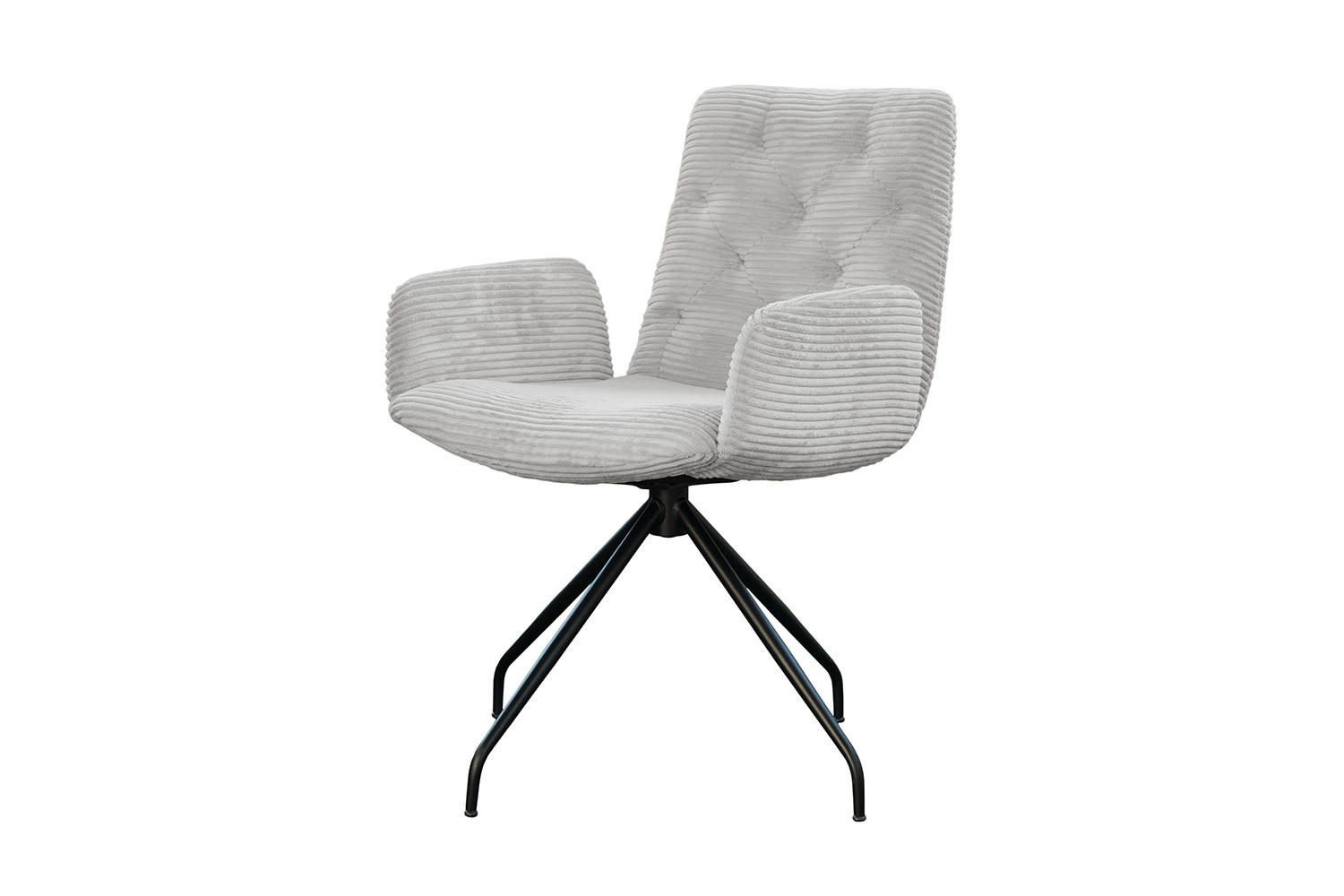 DREHSTUHL NEW CHARME Hellgrau Cord - Hellgrau, Textil (59/87/66cm) - KAWOLA