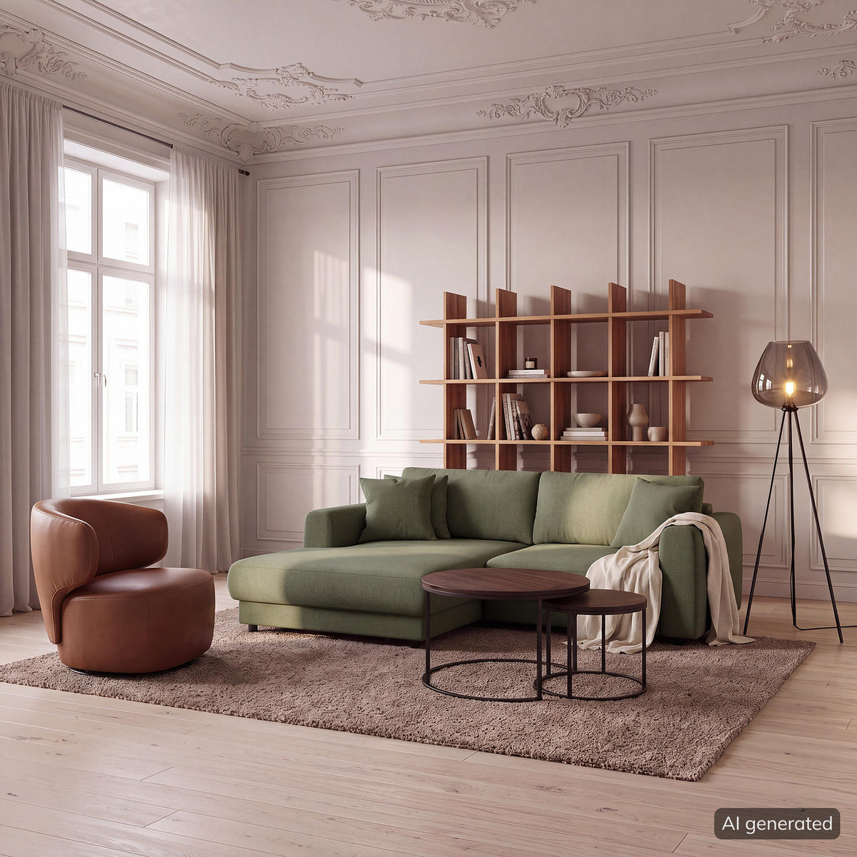 ECKSOFA mit Longchair - Schwarz/Grün, Holz/Kunststoff (238/183cm) - home24