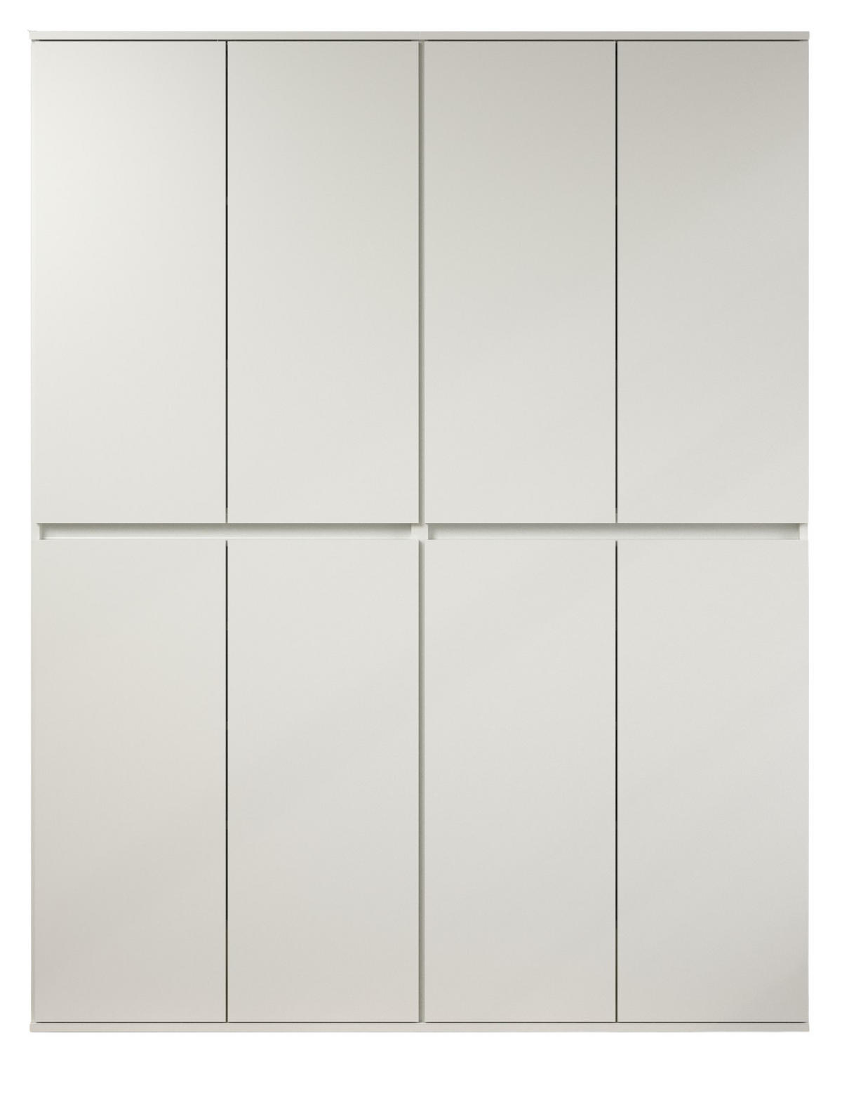 GARDEROBENSCHRANK weiß 148 x 191 cm, Schuhschrank 8-türig - Schwarz/Weiß, Holzwerkstoff/Kunststoff (148/191/34cm) - Top.Furn
