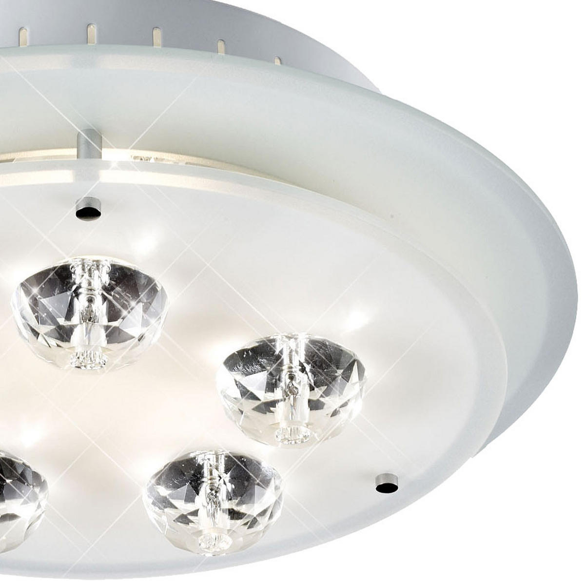 DECKENLEUCHTE Metall Kristalloptik Weiß - Weiß, Glas (33/33/12cm) - Esto