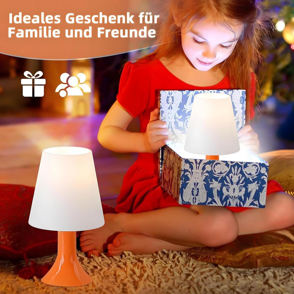 TISCHLEUCHTE NYPH 24.5/13/9 cm （2er-set） - Orange, Metall (9/24.5/13cm) - ZMH