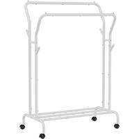 KLEIDERSTÄNDER auf rädern, weiß - Weiß, Metall (103.5/155/52.5cm) - A2A Home
