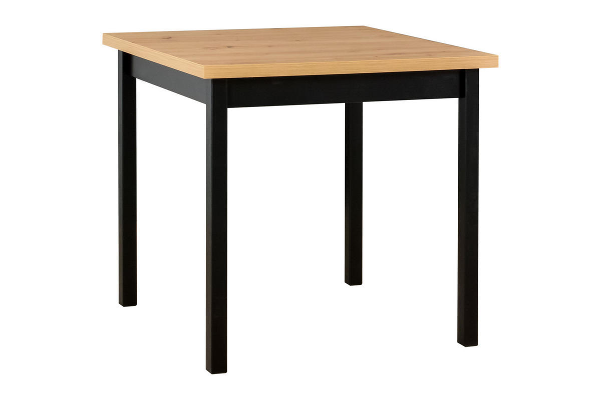 ESSTISCH Max 9, 80/80 cm, artisan - Schwarz/Eiche Artisan, Holz (80/80/78cm) - Leaf Design