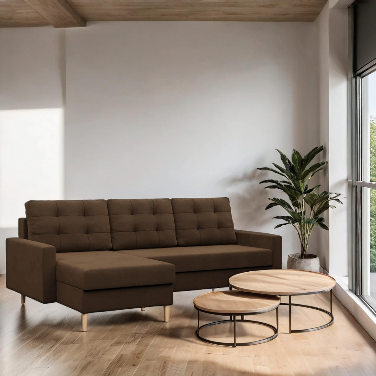 ECKSOFA Blank braun - Braun, Textil (223/140cm) - SIMKAM Furniture