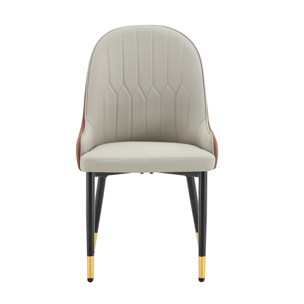 ARMLEHNSTUHL-SET DE-36680 2 Stück mit PU-Bezug und Metallbeinen Warmgrau/Braun - Multicolor, Metall (44/91/47.3cm) - ComfortXL