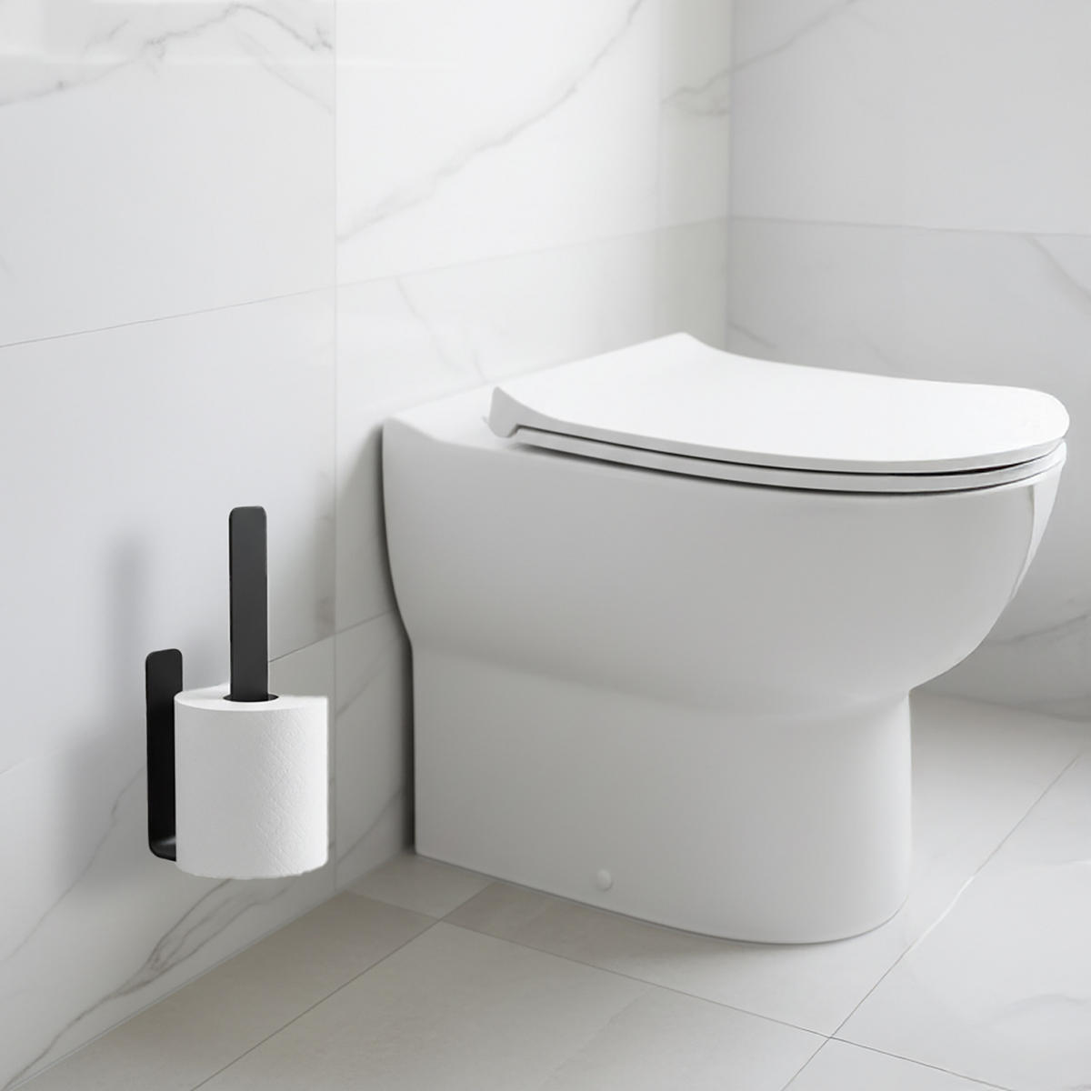 ERSATZROLLENHALTER - Schwarz, Metall (3/22/6.5cm) - Relaxdays