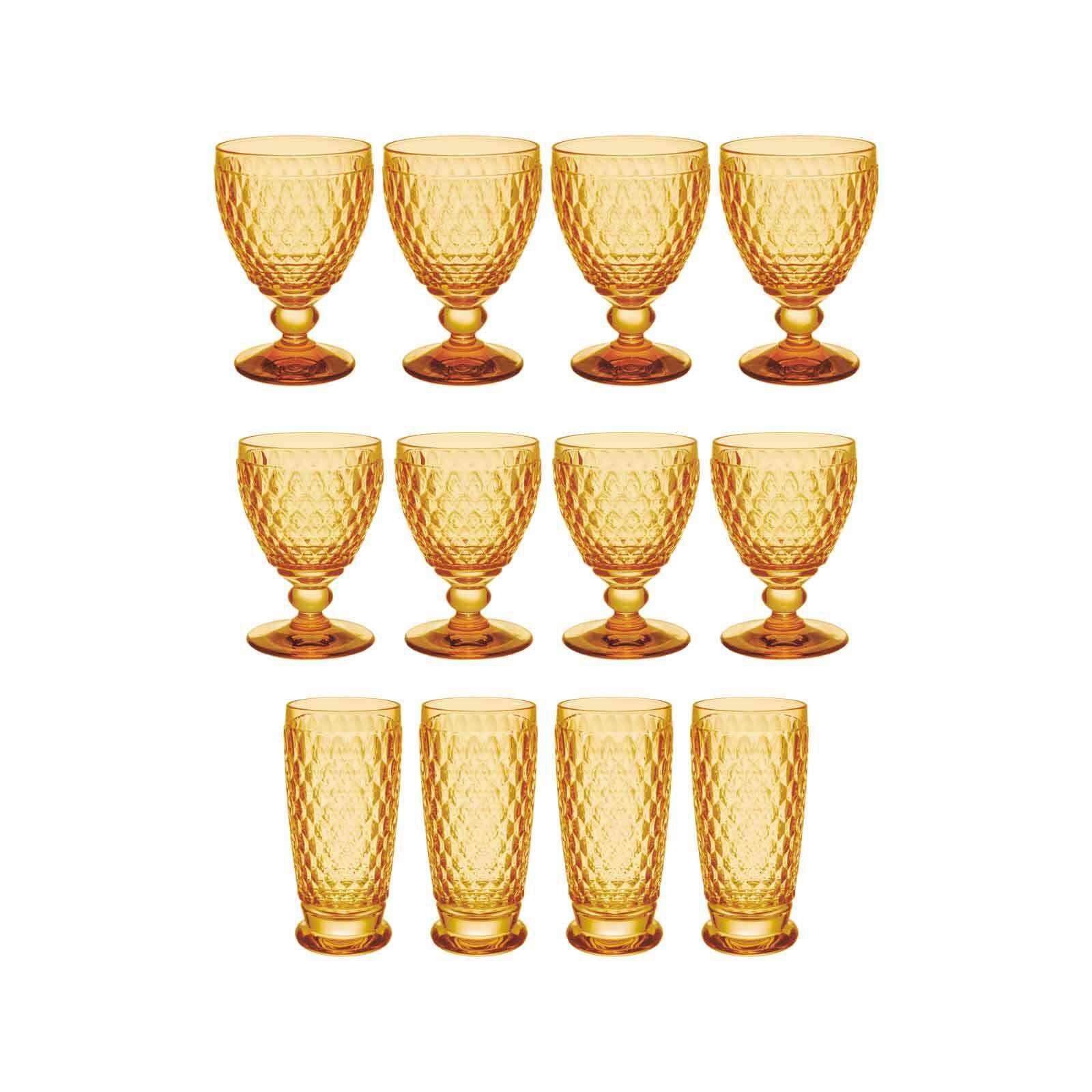WEIN- & LONGDRINKGLÄSER Boston Coloured saffron 12er Set - Gelb, Glas - Villeroy & Boch