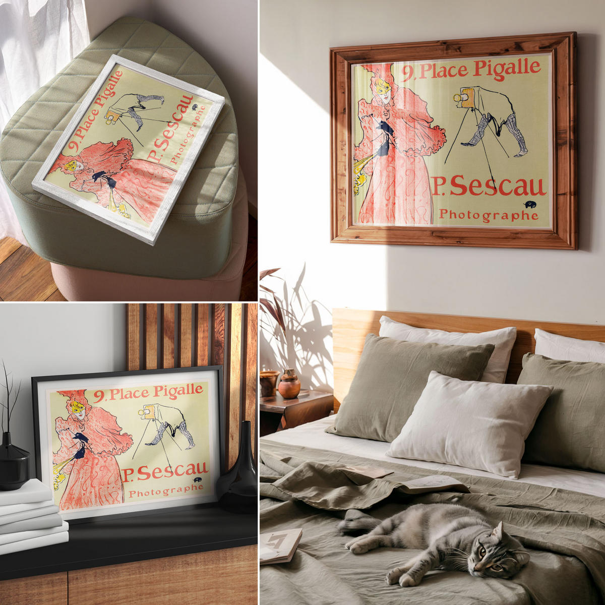 POSTER - 42x29 cm (A3) - Henri de Toulouse-Lautrec - Der Fotograf Sescau - Rot, Textil (42/29.7/0.1cm) - TULUP