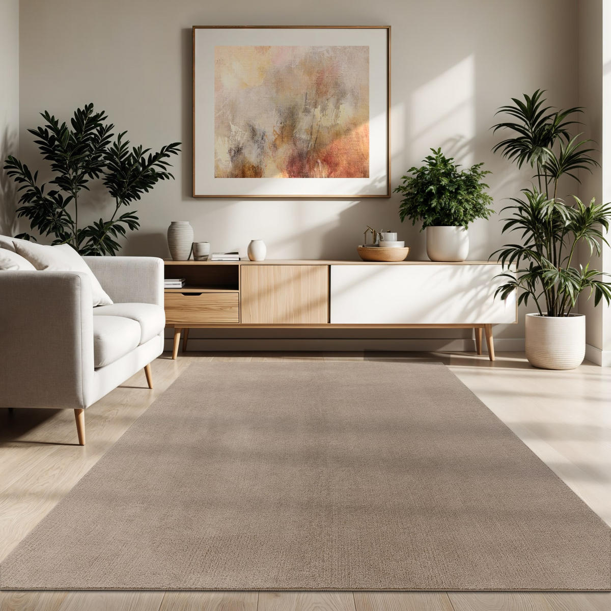 KURZFLORTEPPICH 300/400 cm Cadiz 630 - Taupe, Kunststoff (300/400cm) - Paco Home