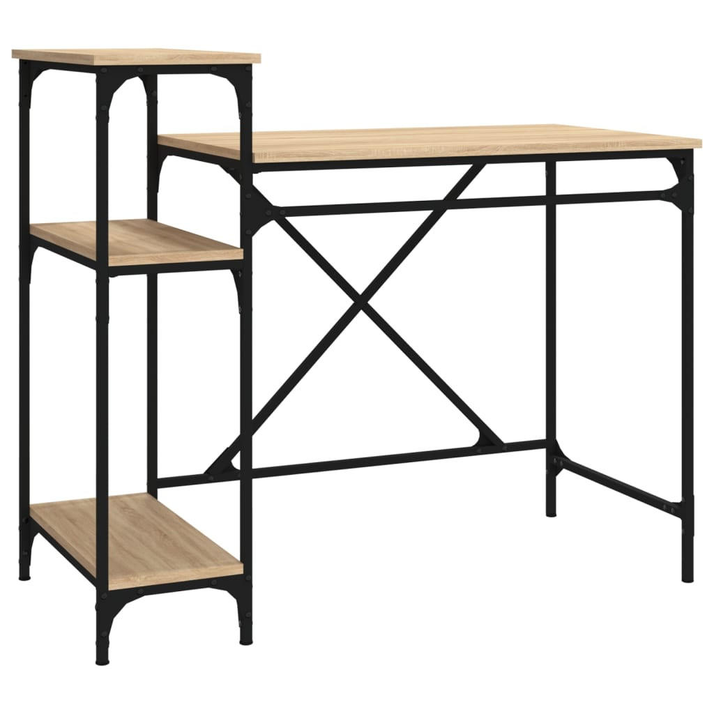 SCHREIBTISCH Mit Regal Sonoma-Eiche 105/50/90 Cm Holzwerkstoff - Braun, Holzwerkstoff (50/105/90cm) - vidaXL