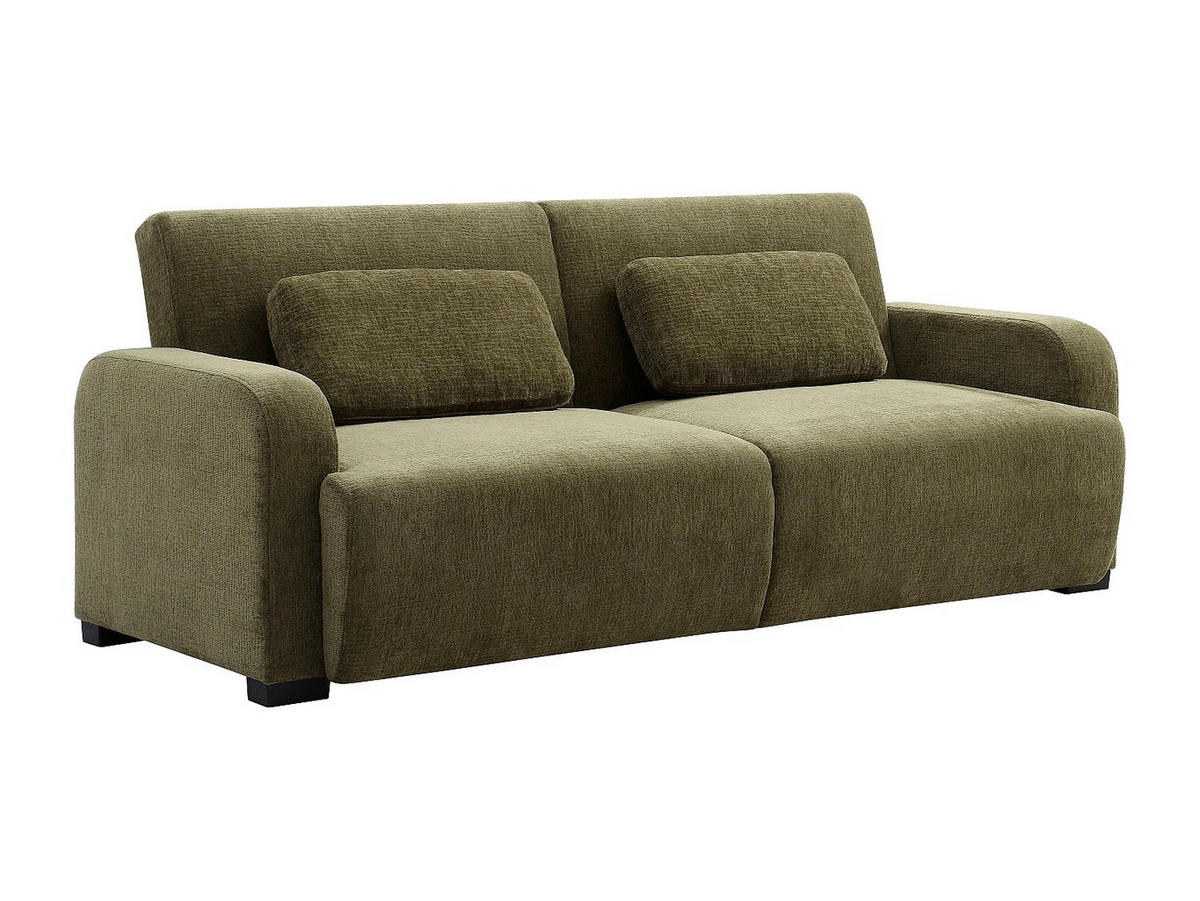 SCHLAFSOFA - 3 Personen-Sitzer - Stoff - Grün - - Grün, Textil (213/85/93cm) - Vente-Unique