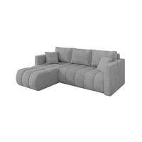 ROHOVÁ SEDAČKA s funkcí spaní, otoman vlevo GARD-L 226x146x85 šedá manšestr - šedá/černá, kompozitní dřevo/textil (226/146cm) - ALTDECOR
