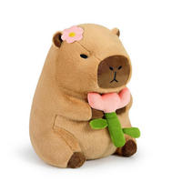 PLÜSCHTIER Capybara mit Blume 35 cm - Braun, Textil (31/35cm)