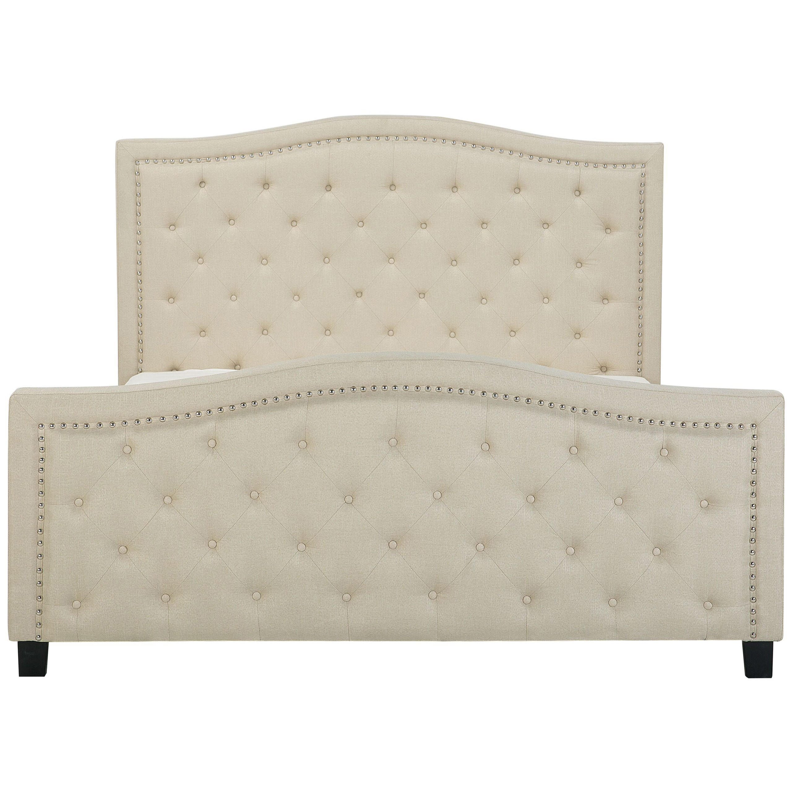 POLSTERBETT 180/200cm Beige Aurel - Beige, Textil (180/200cm) - Beliani
