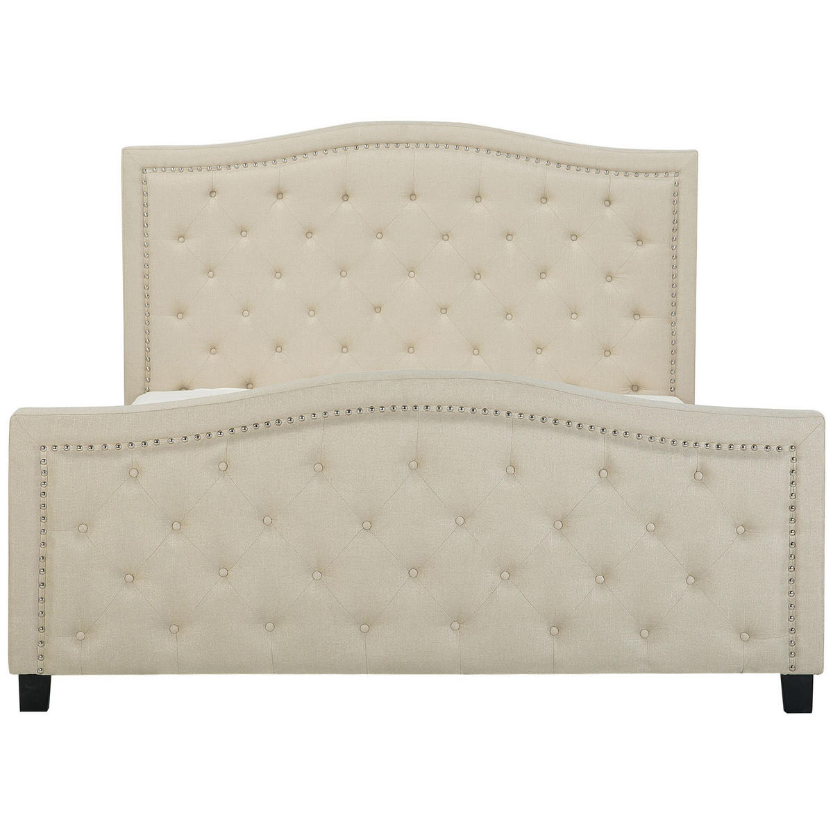 POLSTERBETT 180/200cm Beige Aurel - Beige, Textil (180/200cm) - Beliani