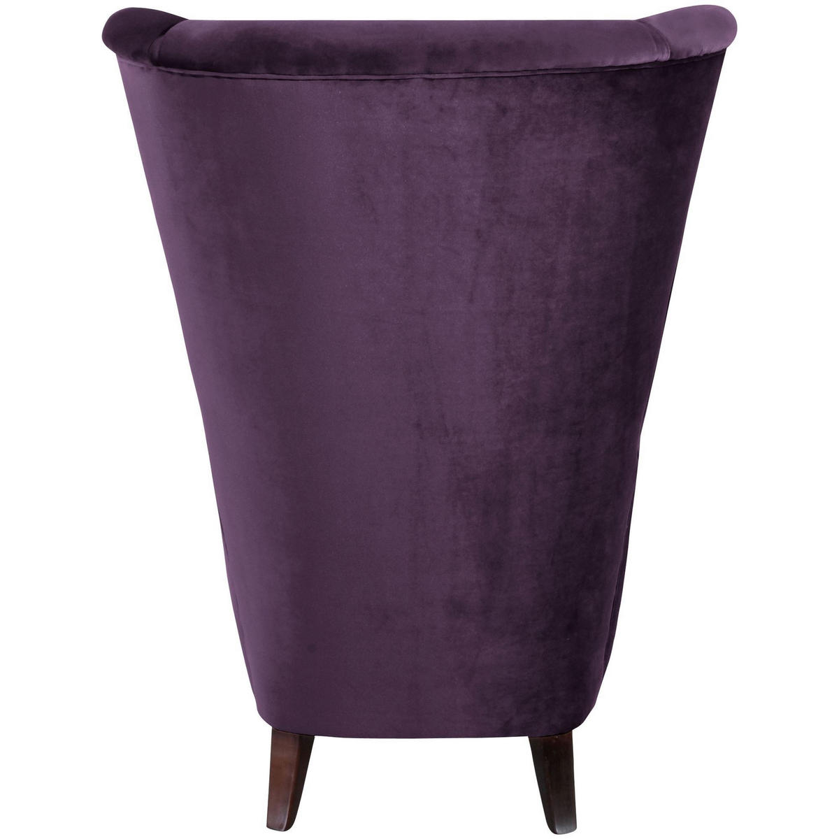 HOCHLEHNSESSEL Kailey Bezug Samtvelours Buche nussbaum dunkel / purple - Lila, Kunststoff (96/122/89cm) - 58aufmkessel