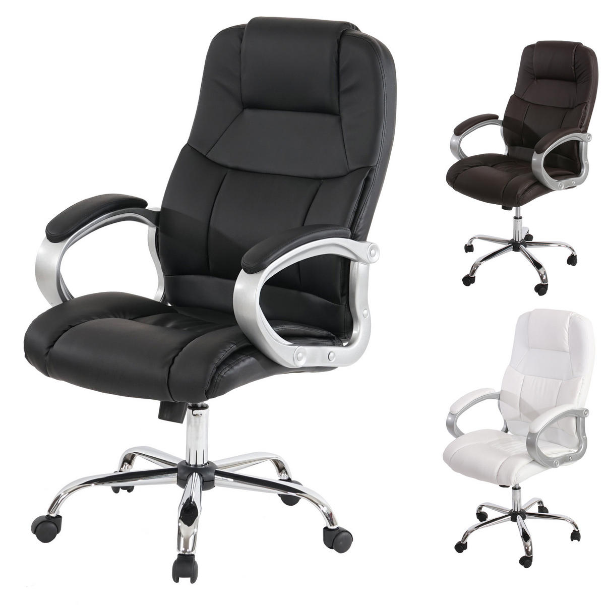 PROFI-BÜROSTUHL Housten XXL US-Version 115x66x75cm Sitzhöhe 49cm Kunstleder Braun 150kg belastbar - Braun, Kunststoff (66/115/75cm) - PROREGAL