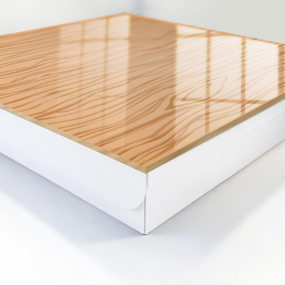 SCHLÜSSELBOX Weiß 30x30 cm – Türöffnung nach rechts - Holzstruktur - Braun, Metall (30/30/5cm) - TULUP