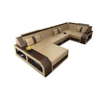 WOHNLANDSCHAFT Arezzo U - Beige, Leder (380/86/197cm) - Sofa Dreams