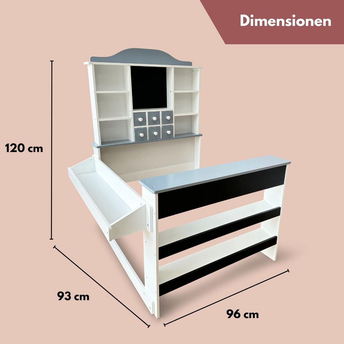 KAUFLADEN PIT in Grau Holz - Grau, Holzwerkstoff (93/120/96cm) - Coemo