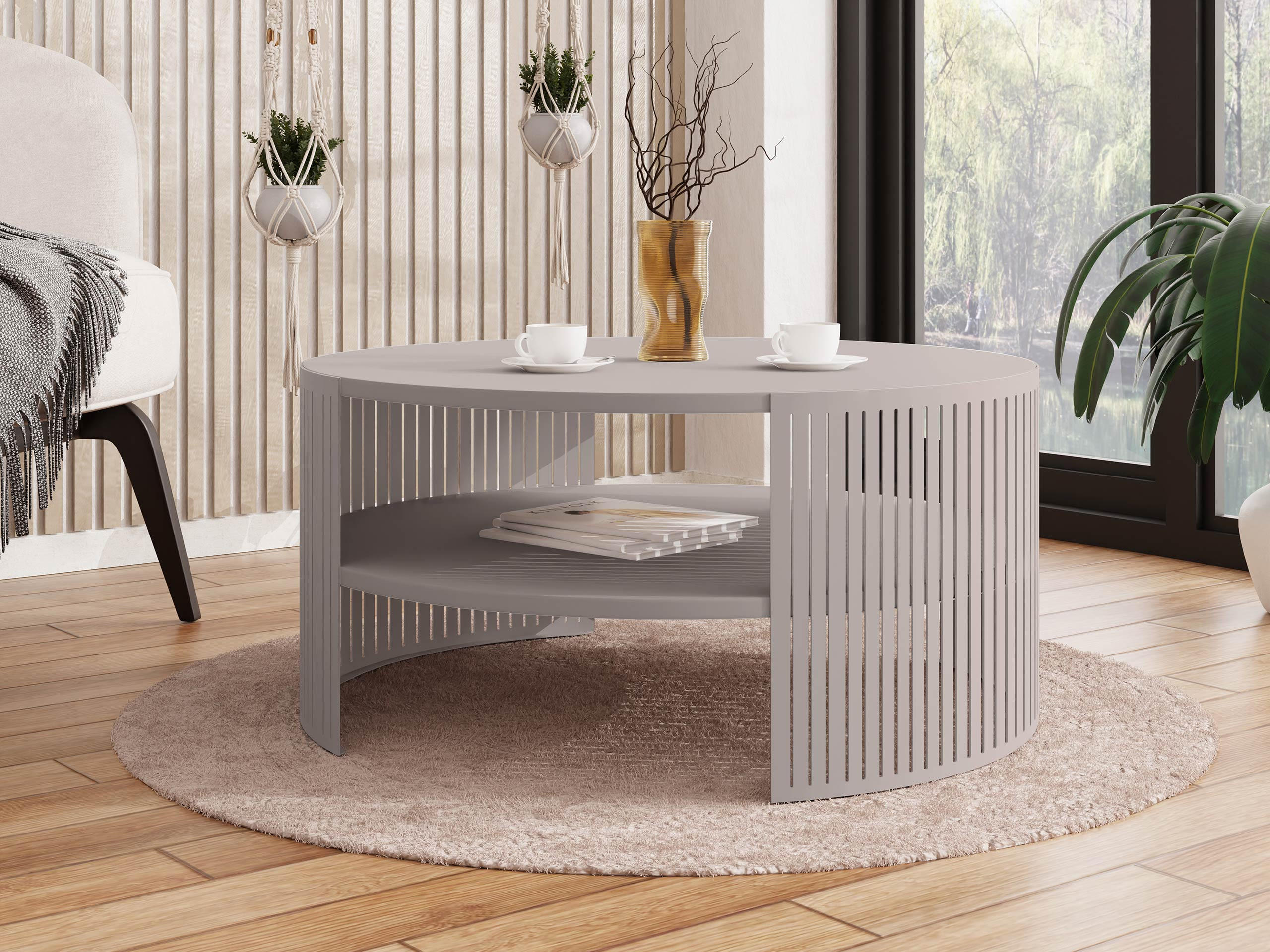 COUCHTISCH Fikoli Cashmere - Kaschmir, Holzwerkstoff/Metall (75/75/40cm) - MIRJAN24