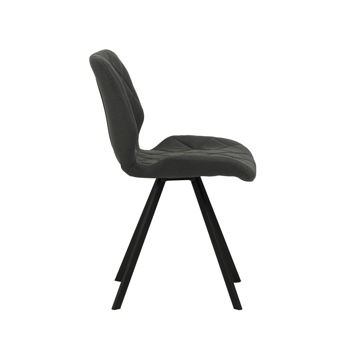 ESSZIMMERSTUHL DIAMOND 2er Set Stoffbezug Dunkelgrau - Dunkelgrau/Schwarz, Textil (45/82/52cm) - SVITA