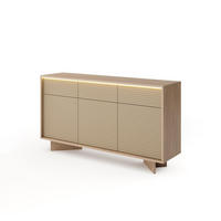 SIDEBOARD DEMI Cappuccino, Kombikommode mit Schubladen und LED-Beleuchtung - Cappuccino, Holzwerkstoff (154/84/40cm) - Bettso