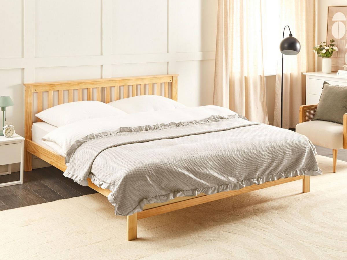 DECKE Beige 220 x 240 cm Hatton - Beige, Textil (200/220cm) - Beliani