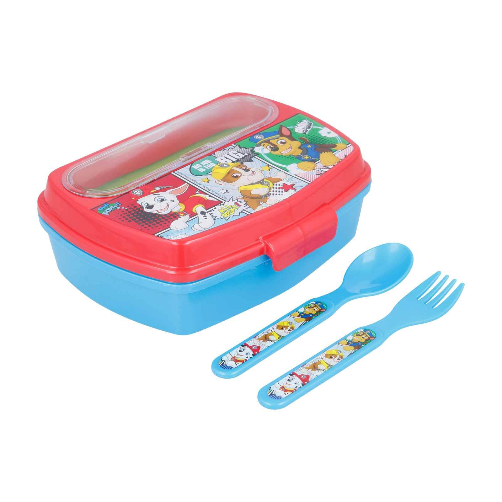 LUNCHBOX MIT GABEL UND LÖFFEL Paw Patrol Comic bunt 17 x 14 cm - Multicolor, Kunststoff (13.6/6.3/17.2cm)