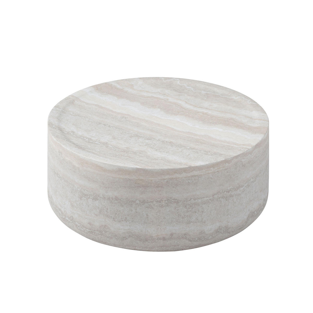 RUNDER BEISTELLTISCH Cremeweiß - Beige, Holzwerkstoff (80/80/30.5cm)