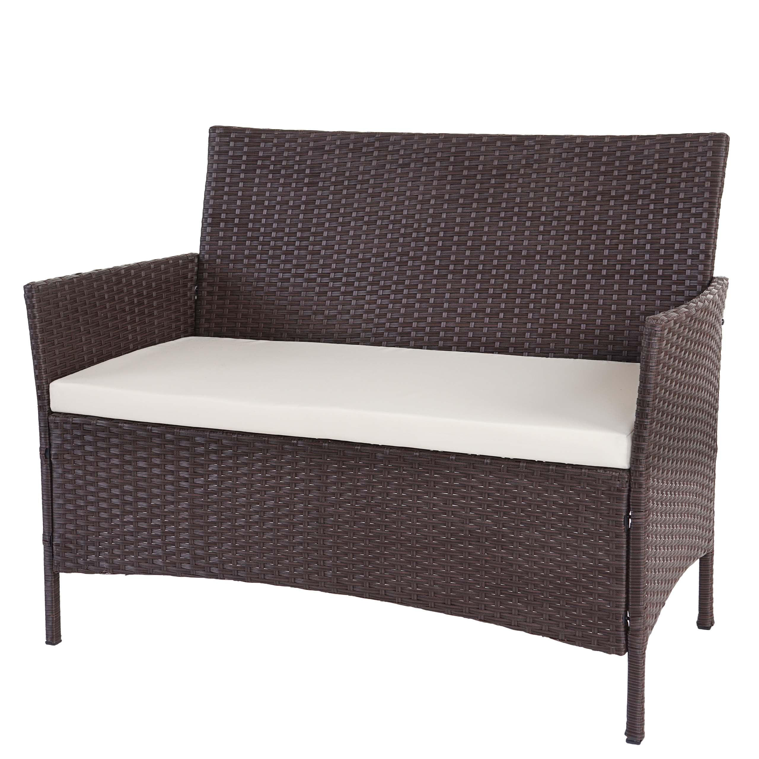 GARTENBANK 83x106x60cm Braun-meliert/Creme - Braun, Metall (106/83/60cm) - PROREGAL