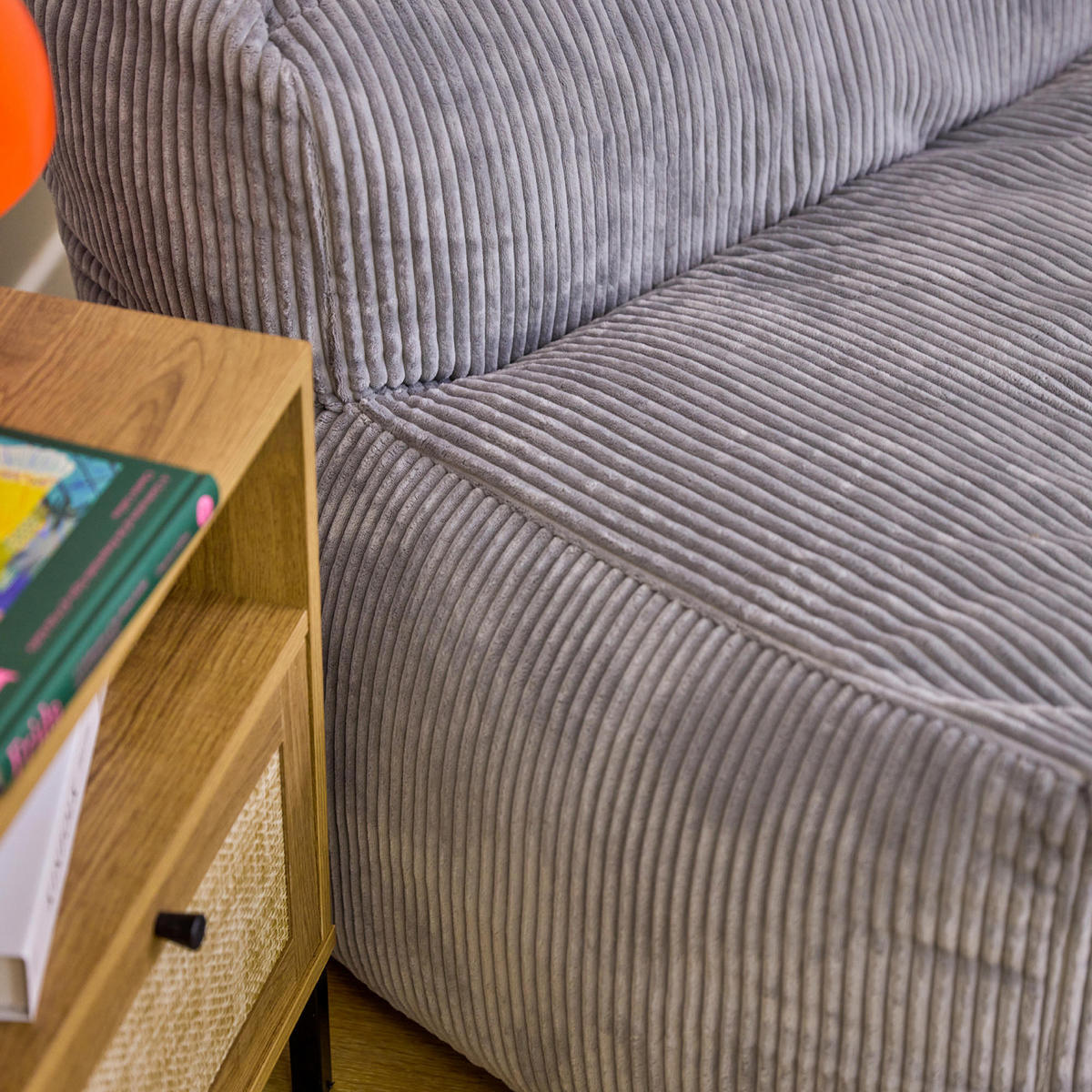 SITZSACK-SOFA 4-tlg. ZEN: Ecksessel, 2 Sessel, Fußstütze - Grau, Textil (450/68/100cm) - icon