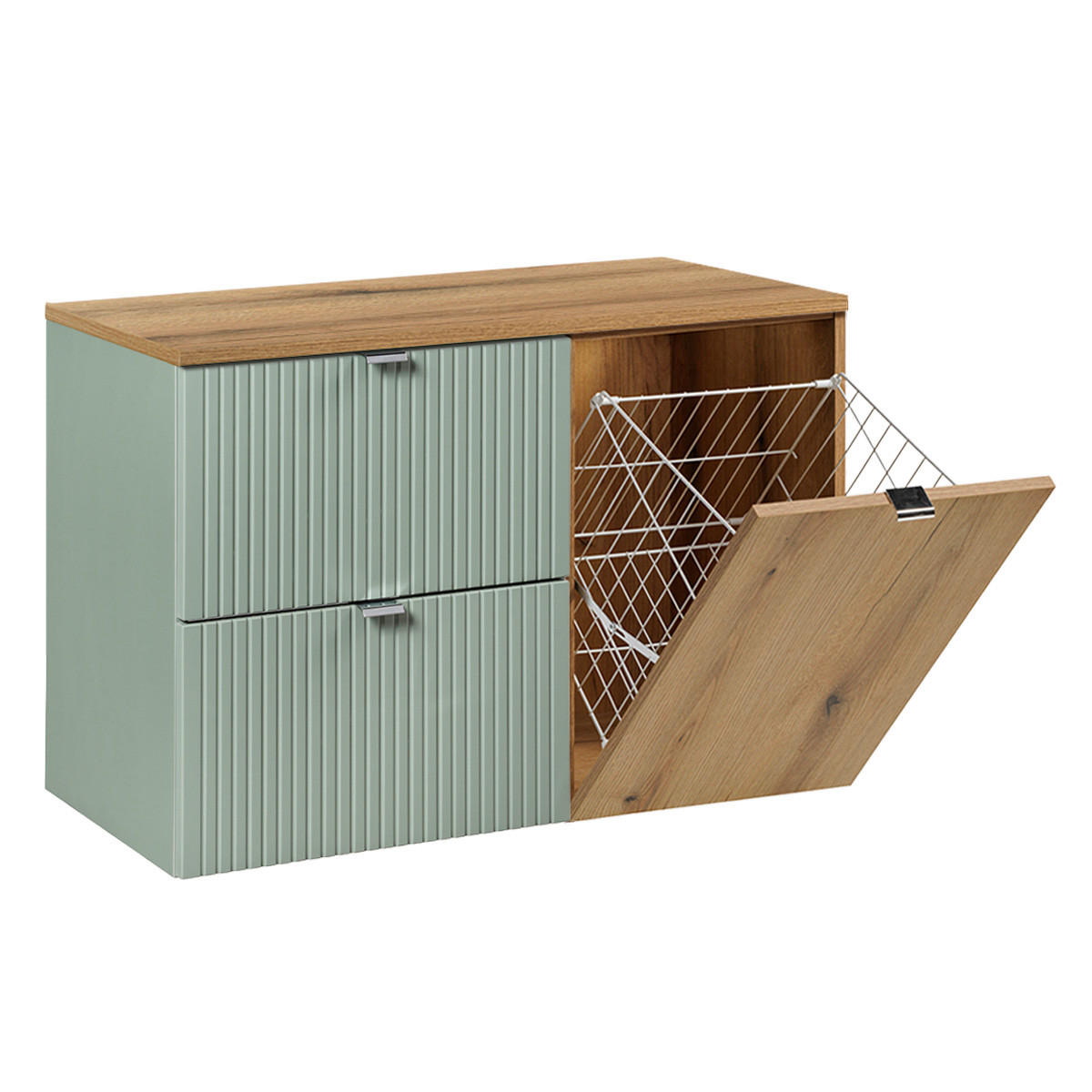 WASCHTISCHUNTERSCHRANK 90.4cm Jade Grün - Grün, Holzwerkstoff (90.4/59.5/40cm) - Petits-meubles