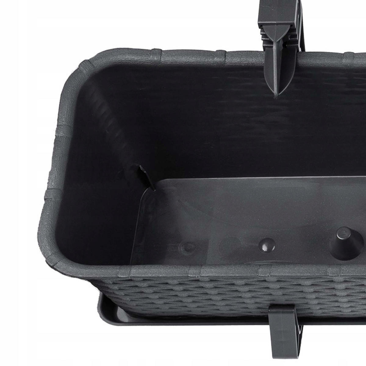 BALKONKASTEN mit Griffen, Anthrazit, 60 cm, 4 Stk. - Anthrazit, Kunststoff (17/60cm) - KADAX