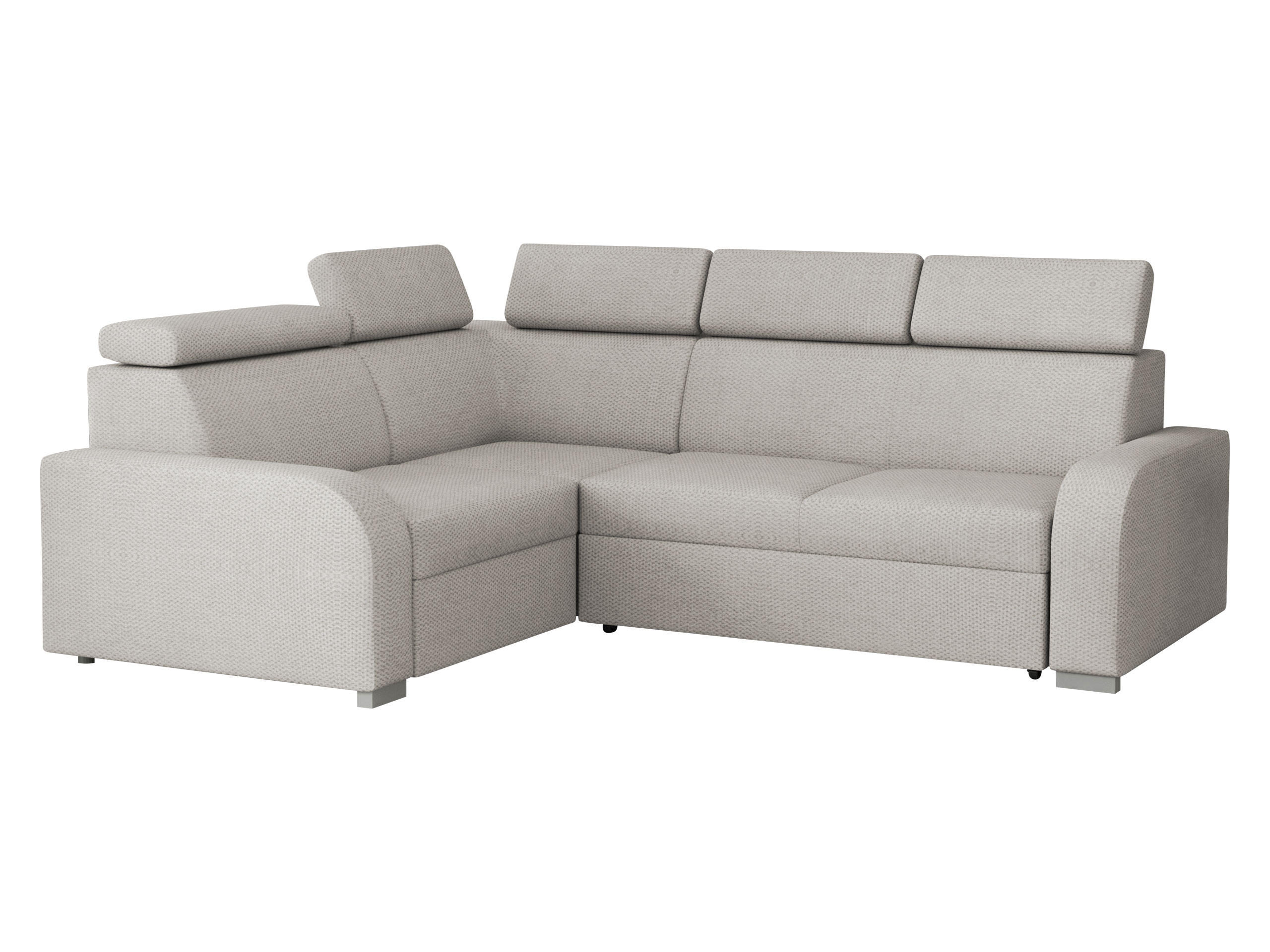 ECKSOFA Oslo 2rR1 80 - Silberfarben/Hellgrau, Holz/Kunststoff (250/200cm) - MIRJAN24