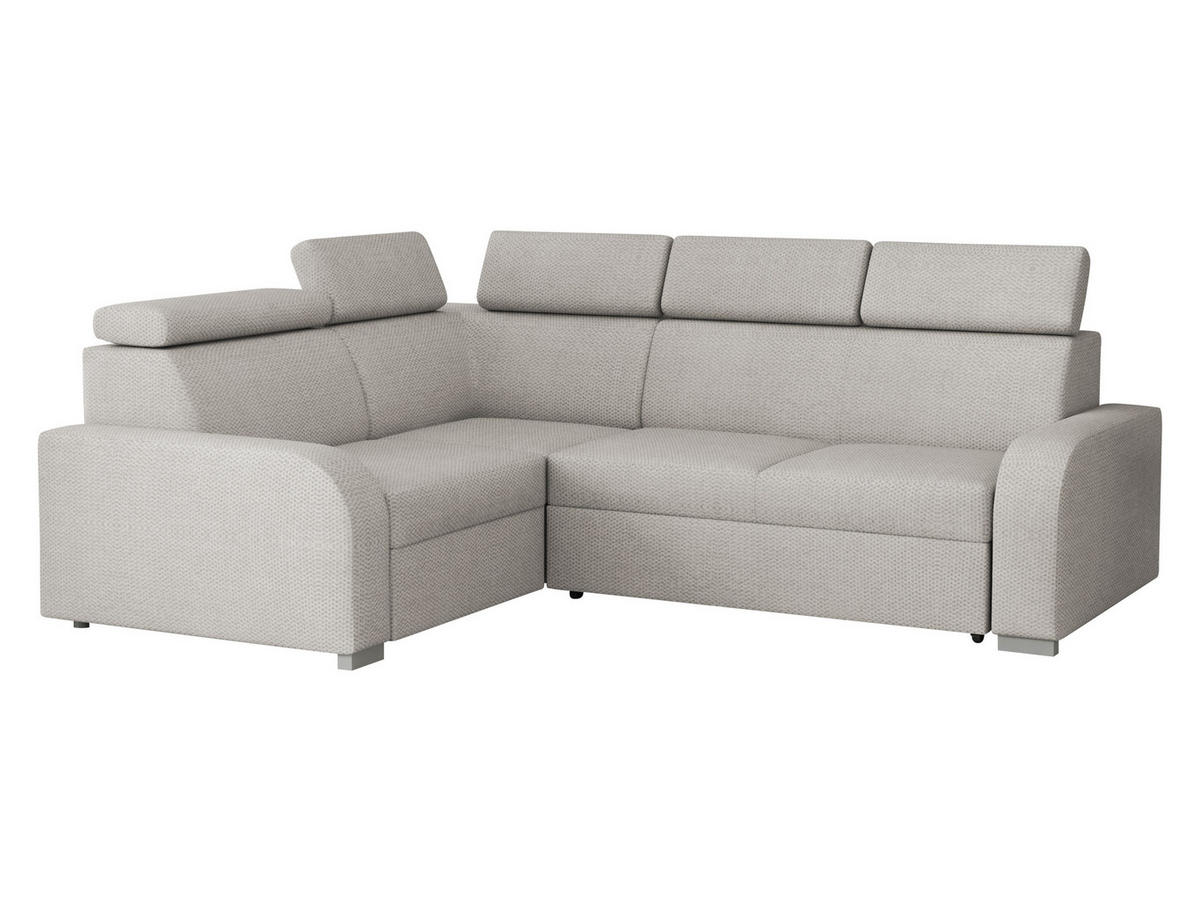 ECKSOFA Oslo 2rR1 80 - Silberfarben/Hellgrau, Holz/Kunststoff (250/200cm) - MIRJAN24