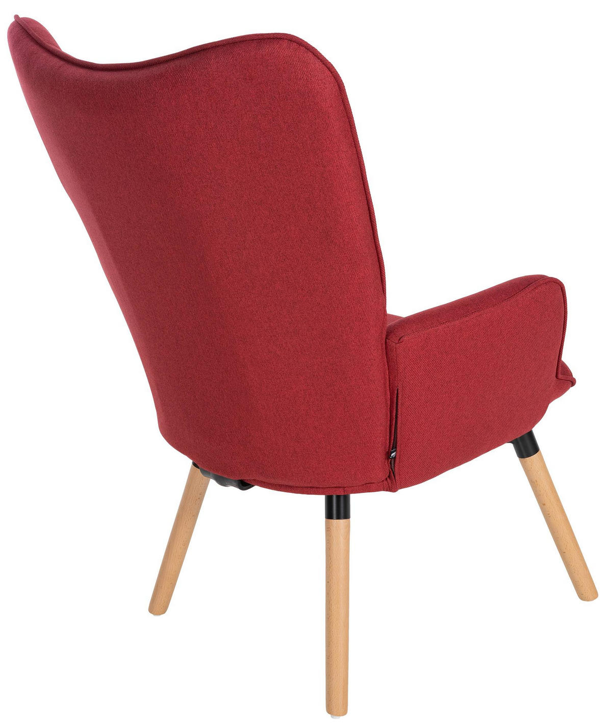 SESSEL Stoff rot - Eukalyptusholzfarben/Rot, Holz/Textil (68/101/73cm) - CLP