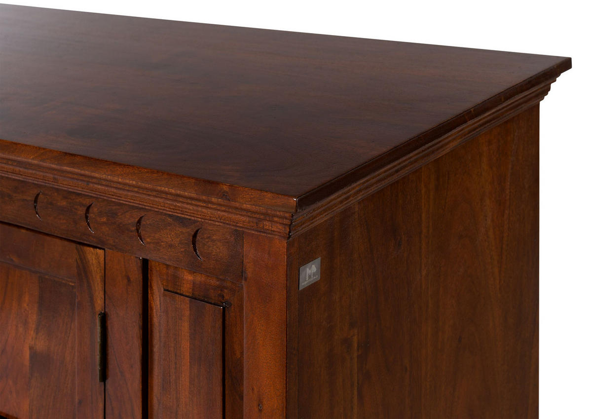 SIDEBOARD Akazie 171x50x90 nougat lackiert OXFORD #403 - Dunkelbraun, Holz (171/90/50cm) - Massivmoebel24
