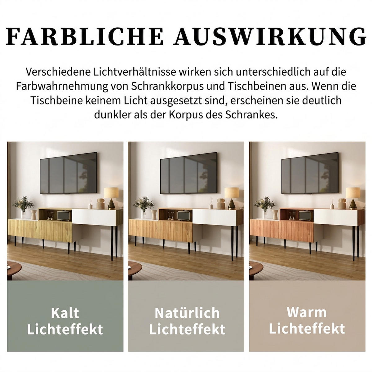 TV-SCHRANK 130-220/30/63.4 cm Holzfarbe mit verstellbarer Länge - Weiß, Holzwerkstoff/Metall (220/63.4/30cm) - Oxeza