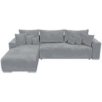 ECKSOFA Sydney mit Schlaffunktion Grau Plüsch - Hellgrau, Textil (280/184cm) - Bromarkt
