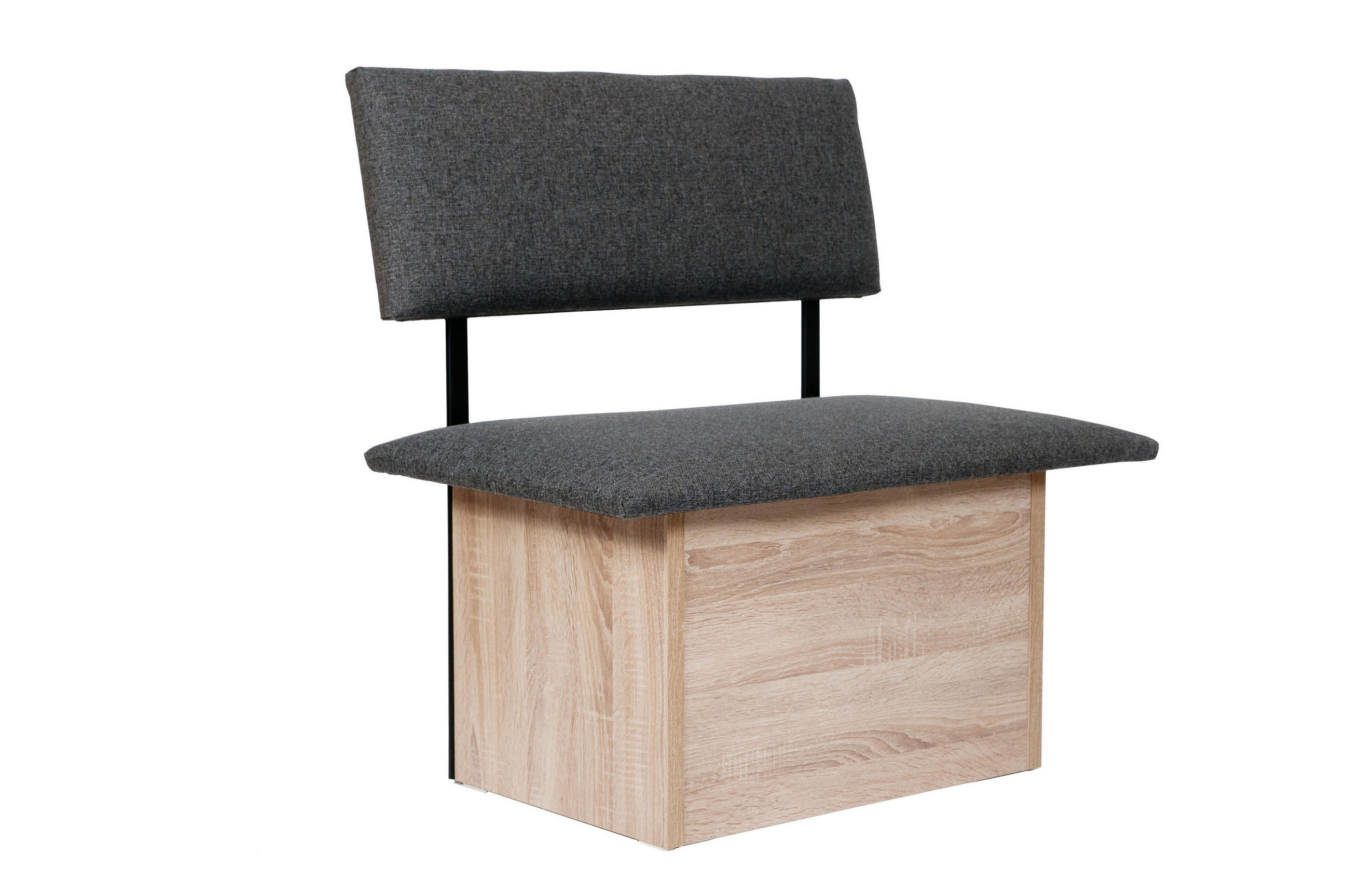 SITZBANK Das Raumwunder - Eichefarben/Grau, Holzwerkstoff/Textil (48/88/85cm) - Kundler Home