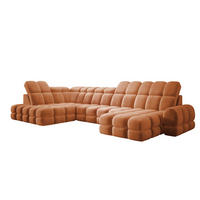 ECKSOFA TOLLO Salvador-stoff U-form 400x217x105 cm orange - Orange, Holz/Textil (400/217cm) - DomoHome