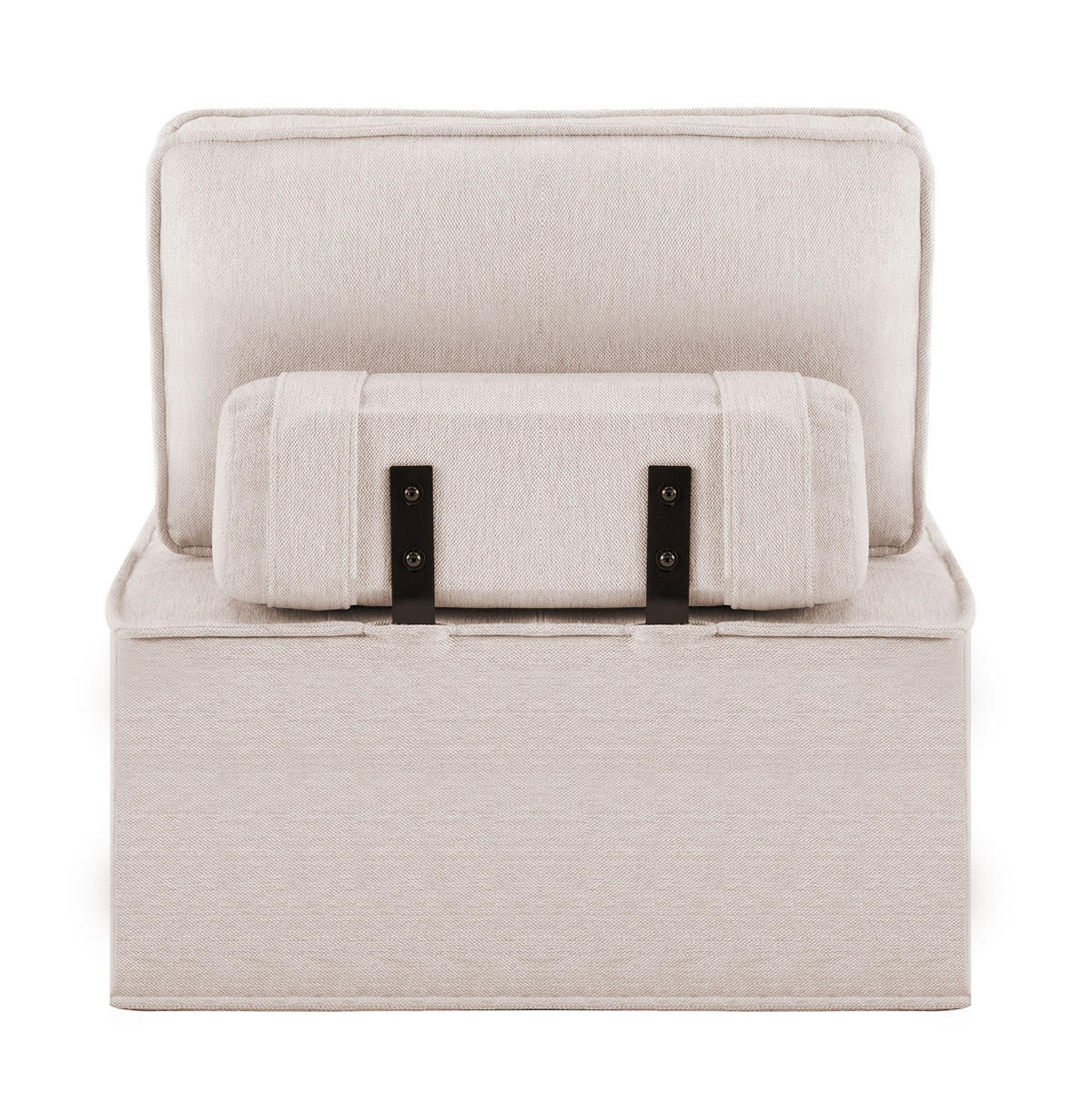 SESSEL aus Sperrholz und Leinen Beige frei kombinierbar, platzsparend und leicht bewegbar - Beige, Holzwerkstoff (81/81/81cm) - Modfu
