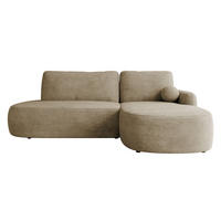 ECKSOFA Loridu O, Seite: Rechts - Taupe/Schwarz, Holz/Kunststoff (274/174cm) - MIRJAN24
