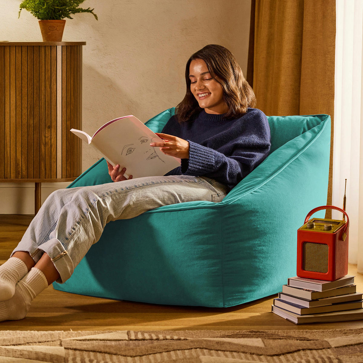 SITZSACK Sessel Natalia - Grün, Textil (70/65/70cm) - icon